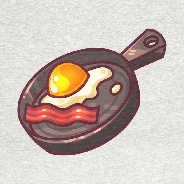 Cute Egg and Bacon Fry Pan by Claire Lin